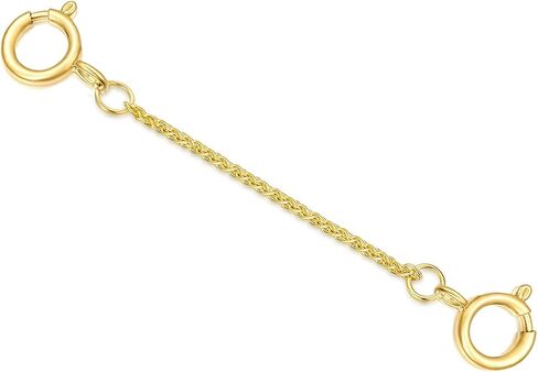10K Yellow Gold Necklace Extender Chain 1"/2"/3"/4"/5" With Double Spring Clasp, Bracelet Anklet Extension Chain in Saudi Arabia