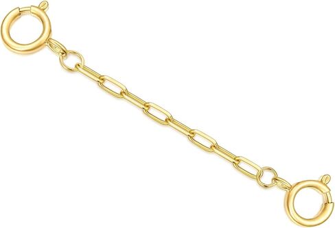 10K Yellow Gold Necklace Extender Chain 1"/2"/3"/4"/5" With Double Spring Clasp, Bracelet Anklet Extension Chain in Saudi Arabia