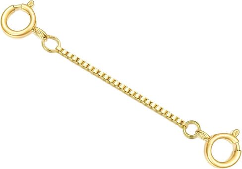 10K Yellow Gold Necklace Extender Chain 1"/2"/3"/4"/5" With Double Spring Clasp, Bracelet Anklet Extension Chain in Saudi Arabia