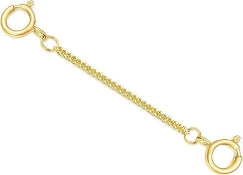 10K Yellow Gold Necklace Extender Chain 1"/2"/3"/4"/5" With Double Spring Clasp, Bracelet Anklet Extension Chain in Saudi Arabia