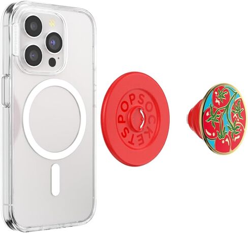 مقبض هاتف دائري من PopSockets متوافق مع MagSafe، يتضمن حلقة محول، حامل هاتف، متوافق مع الشحن اللاسلكي - Pomodoro in Saudi Arabia