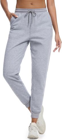 MAGCOMSEN Women's Sherpa Lined Sweatpants Winter Warm Fleece Pants Insulated Thermal Athletic Joggers with Pockets in Saudi Arabia