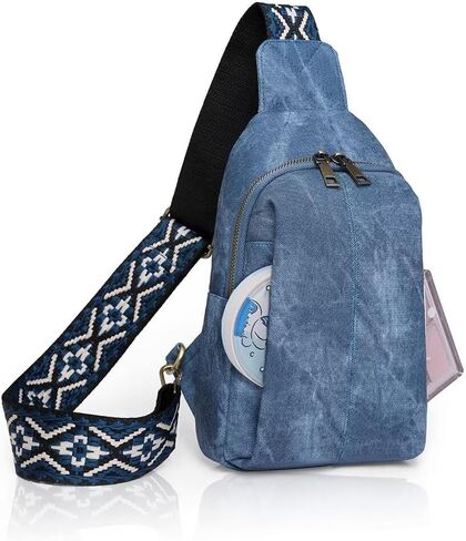 Sling Bag for Women Crossbody Purse Vegan Leather Crossbody Bags Fanny Pack Purse Backpack Over Shoulder Bag with Adjustable Guitar Strap for Travel, Brown in Saudi Arabia