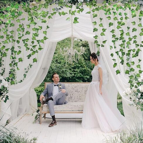 Artificial Ivy Garland, Fake Vines Green Leaves Fake Plants Hanging Vines Plant Greenery Garland for Bedroom Wedding Party Garden Wall Room Decor (8) in Saudi Arabia