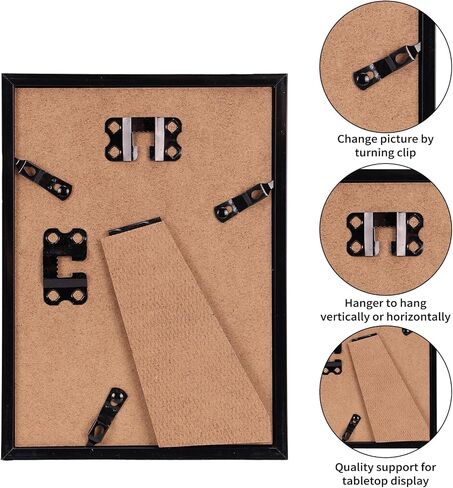 Giftgarden 16 Pack Black Picture Frames for Multi Sizes Photos, Assorted Set Including Two 11x14, Two 8x10, Six 5x7, Six 4x6, Gallery Collage Frame for Wall or Tabletop Display in Kuwait
