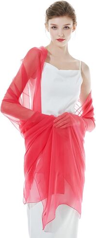 BEAUTELICATE Chiffon Shawl Bridal Bridesmaid Summer Travel Shot Beach Scarf Evening Party Wraps Wedding Stole in Saudi Arabia