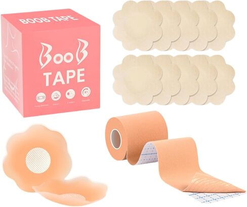 Boobytape for Breast Lift, Push Up Nipple Tape, Breast Tape for Large Breasts A-G Cup Beige, Waterproof Sweat-Proof in Saudi Arabia