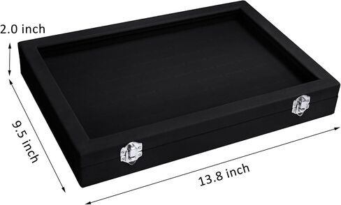 Ring Organizer Tray 100 Slot Velvet Ring Earring Storage Box TranSparent Cover Jewelry Store Ring Display Box Jewelry Display Cabinet for Girl Wife Mother in Saudi Arabia