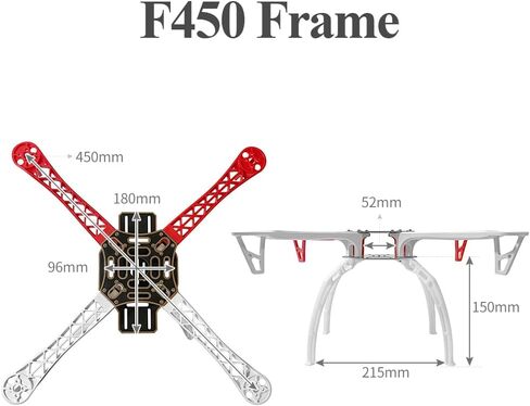 HAWK'S WORK F450 Drone Kit to build, DIY Quadcopter Set, Frame + Pixhawk + GPS + Power Module + ESC + Brushless Motor + Prop + Battery + RC Transmitter&Receiver + Accessory + Guild Book&Video(Latest Upgrade) in Saudi Arabia