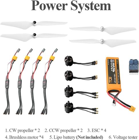HAWK'S WORK F450 Drone Kit to build, DIY Quadcopter Set, Frame + Pixhawk + GPS + Power Module + ESC + Brushless Motor + Prop + Battery + RC Transmitter&Receiver + Accessory + Guild Book&Video(Latest Upgrade) in Saudi Arabia