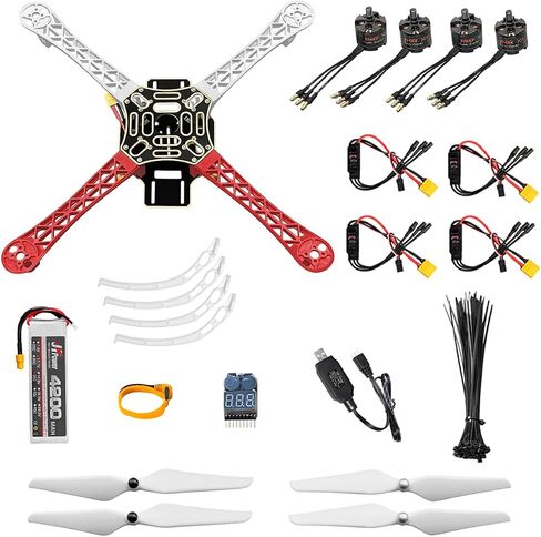 HAWK'S WORK F450 Drone Kit to build, DIY Quadcopter Set, Frame + Pixhawk + GPS + Power Module + ESC + Brushless Motor + Prop + Battery + RC Transmitter&Receiver + Accessory + Guild Book&Video(Latest Upgrade) in Saudi Arabia