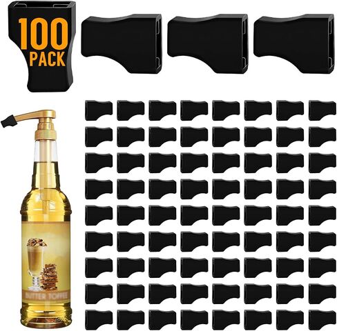 30 Pack Coffee Syrup Pump Tip Covers - Black Rubber Pourer Cap for Syrup Pump, Sugar, Condiments, Olive Oil, Liquor Bottle, Long Lotion Pumps in Kuwait