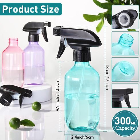 Empty Spray Bottles,10 oz Refillable Water Spray Bottle Adjustable Nozzle Mist/Stream Squirt Bottle for Hair Styling Watering Plants Cleaning Products in Saudi Arabia