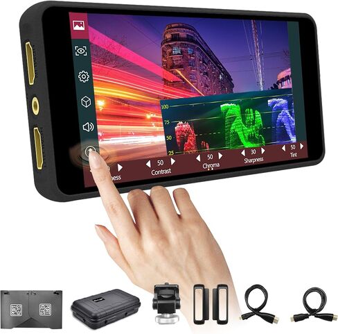 Portkeys PL5 Camera Field Monitor 5.4" 500nit Live Streaming Capture Card Monitor Vertical Shooting Stretch 360° Color Grader USB 3.0 Interface Simul in Saudi Arabia
