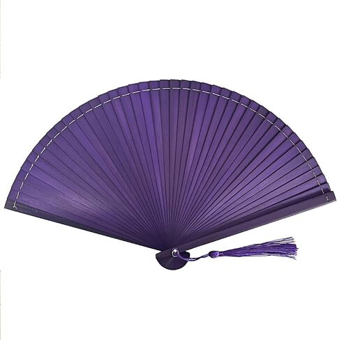 Hand Held Fan for Women Japanese Vintage Bamboo Silk Elegant for Dance Music Festival Wedding Church Decoration Party (Blackred) in Saudi Arabia