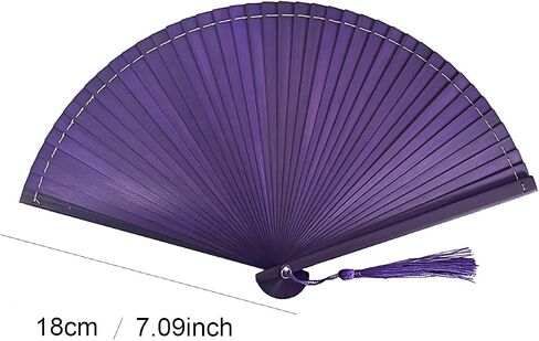 Hand Held Fan for Women Japanese Vintage Bamboo Silk Elegant for Dance Music Festival Wedding Church Decoration Party (Blackred) in Saudi Arabia