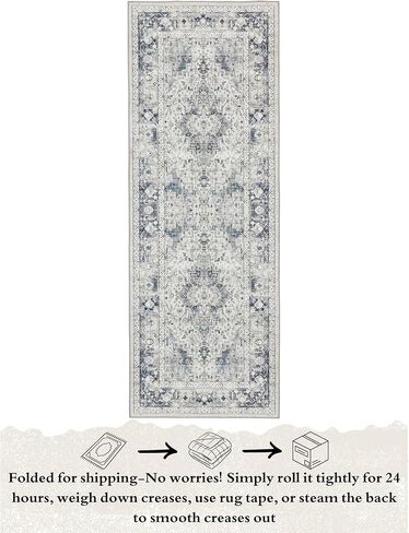 Freyja 2.5x7 Hallway Runner Brug Non Slip ، Farmhouse Kitchen Runner ، رقيقة من السجاد العداء مع المطاط ، مدخل عداء سجادة سجادة غرفة نوم (بيج) in Kuwait