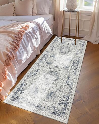 Freyja 2.5x7 Hallway Runner Brug Non Slip ، Farmhouse Kitchen Runner ، رقيقة من السجاد العداء مع المطاط ، مدخل عداء سجادة سجادة غرفة نوم (بيج) in Kuwait