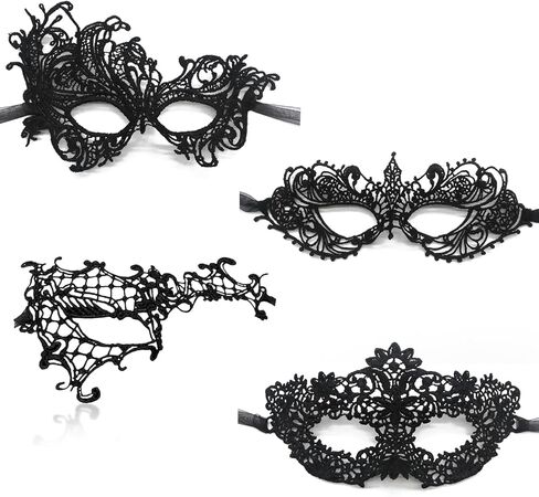 TFTSR تنكس أقنعة للنساء الأزواج ، الرجال Mardi Gras أقنعة ، الفتيات أسود الذهب الدانتيل ، والكبار حفل الحفلات في البندقية in Kuwait