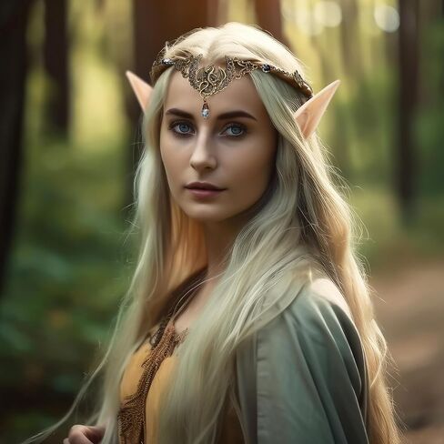 FRESHME Elf Ears with Headpiece - 2 Pairs Fairy Elven Ears and Vintage Moon Head Chain Set in Saudi Arabia