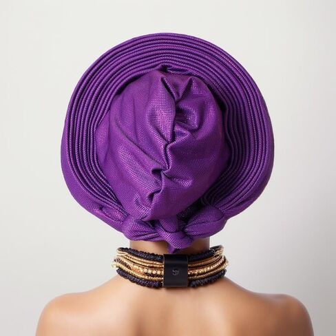 الأنيقة الإفريقية African Gele Gele Women's Tortban Cap Nigeria Wedding Aso Oke Gele جاهزة لارتداء Sego Headtie مع أغطية رأس Diamonds Party (مقاس واحد ، أزرق ملكي) in Kuwait