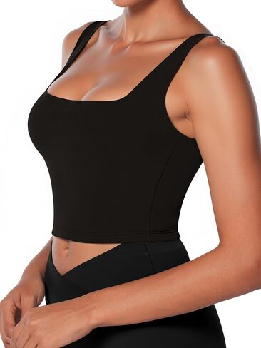 Square Neck Crop Tank Top for Women Sleeveless Slim Fit Tops Yoga Workout Spring Basic Shirt for Casual Athletic in Saudi Arabia