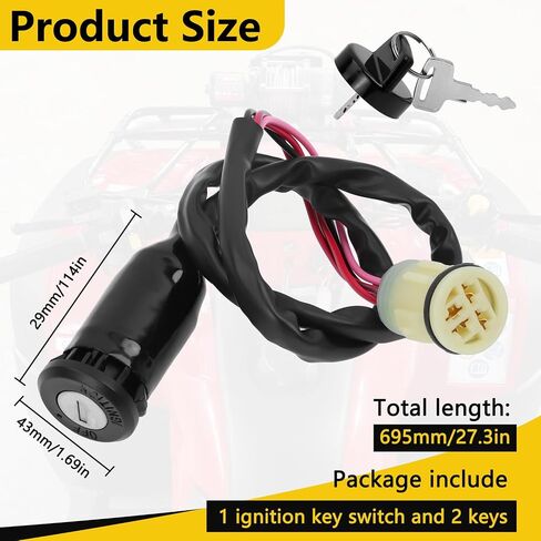 مفتاح مفتاح الإشعال ، متوافق مع Honda ATV TRX350 TRX400 TRX420 TRX450ES FOREMAN TRX500 RANCHER 350 400 420 استبدال# 35100-HP5-600 in Kuwait