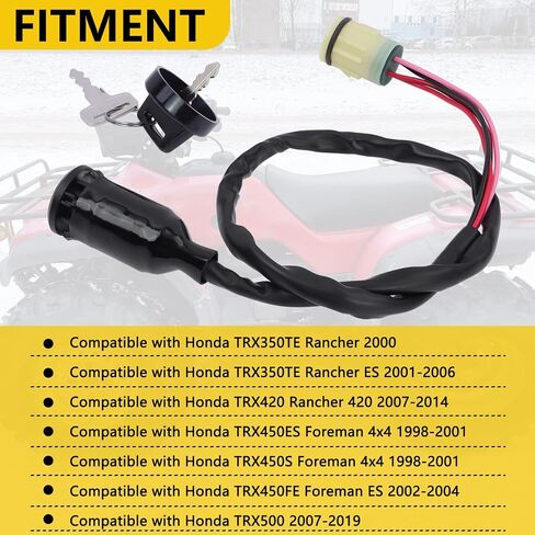 مفتاح مفتاح الإشعال ، متوافق مع Honda ATV TRX350 TRX400 TRX420 TRX450ES FOREMAN TRX500 RANCHER 350 400 420 استبدال# 35100-HP5-600 in Kuwait