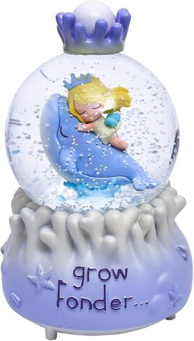 Snow Globe مع الضوء لعيد الميلاد والهدية عيد ميلاد ، 80 مم من الكريستال الموسيقية اللامعة الزجاجية الديكور الكرة ، الحوت والفتاة - Pink Snowglobe ، 3.5 "× 3.5" × 5 " in Kuwait