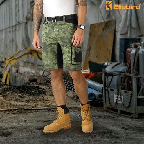 شورتات العمل ellobird للرجال البناء سروال رجالي يعمل على عمل ملابس كوردورا شحنة فضفاضة فائدة ملابس عمل نجارة قصيرة in Kuwait