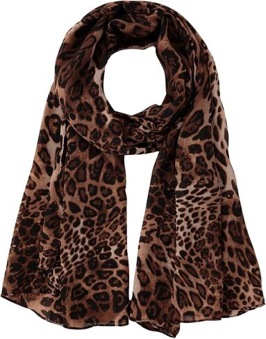 Wdirara Women's Leopard Print Mesh Mesh Scrves Long Shawl Chawn Certah Wrapps in Kuwait