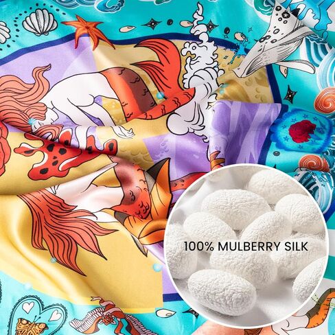 100% Mulberry Silk Scarf for Women Large Square Satin Head Scarf Hair Scarves Silk Bandana Scarf Headscarf 35" in Saudi Arabia