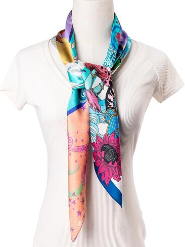 100% Mulberry Silk Scarf for Women Large Square Satin Head Scarf Hair Scarves Silk Bandana Scarf Headscarf 35" in Saudi Arabia