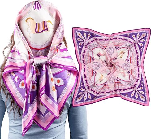 100% Mulberry Silk Scarf for Women Large Square Satin Head Scarf Hair Scarves Silk Bandana Scarf Headscarf 35" in Saudi Arabia