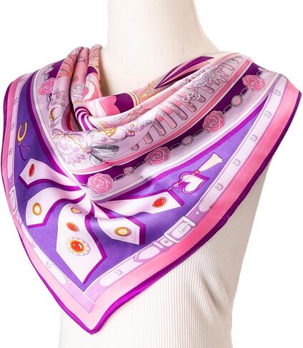 100% Mulberry Silk Scarf for Women Large Square Satin Head Scarf Hair Scarves Silk Bandana Scarf Headscarf 35" in Saudi Arabia