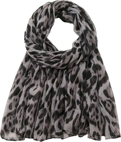 WDIRARA Women's Leopard Print Chiffon Mesh Scarves Long Shawl Cheetah Wrap Scarfs in Saudi Arabia