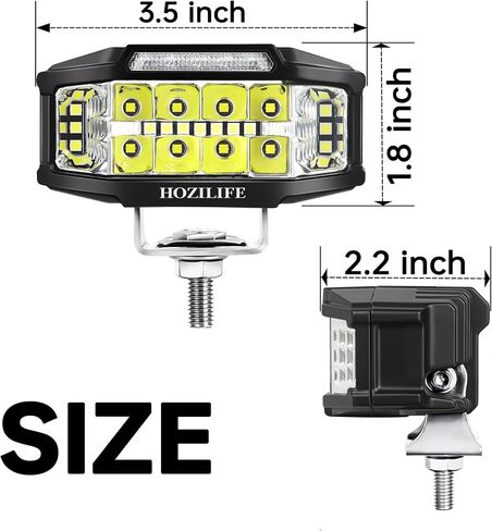 3 Inch LED Pods, 2PCS 40W 12V Flood Spot Ditch Lights Offroad Driving Fog LED Work Light for Truck ATV UTV Motorcycle (HZ1121-DRL) in Kuwait