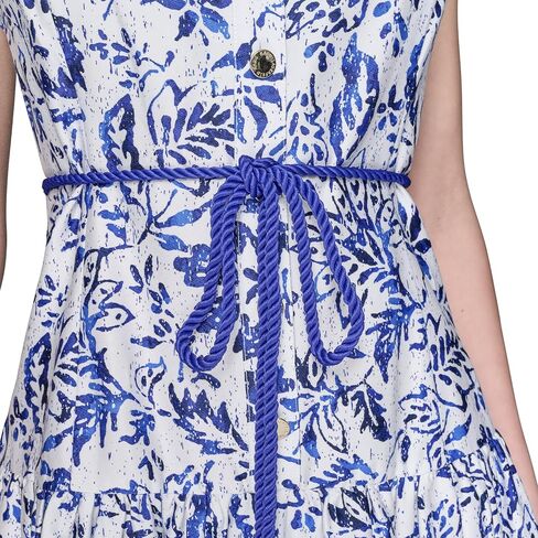 Karl Lagerfeld Paris Women's Sleeveless Square Neck Cotton Midi Dress in Saudi Arabia