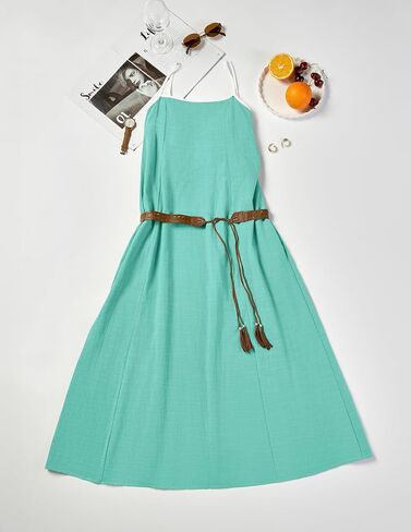 ZESICA Women's 2025 Summer Boho Sleeveless Maxi Dress Spaghetti Straps Casual Flowy A Line Beach Party Long Dresses in Saudi Arabia
