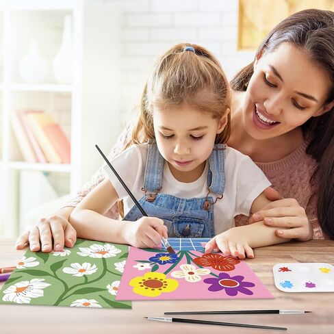 Nuberlic 10 Packs Pre Drawn Canvas to Paint for Kids Boys Girls Floral Art in Kuwait