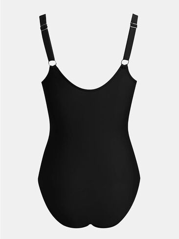 Cupshe Women's One Piece Swimsuit Sweetheart Neck Wide Wide Straps Ruched Front Beathole Suit in Kuwait