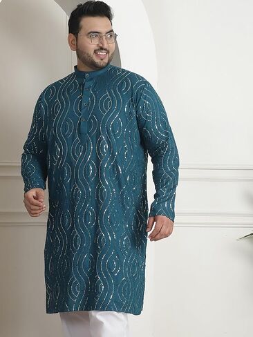 Sojanya PLUS (Since 1958) Men's Cotton Designer Long Kurta in Saudi Arabia