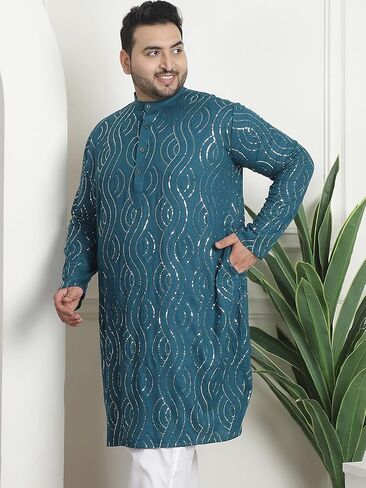 Sojanya PLUS (Since 1958) Men's Cotton Designer Long Kurta in Saudi Arabia