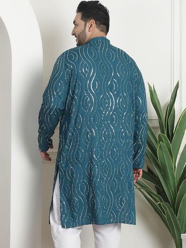 Sojanya PLUS (Since 1958) Men's Cotton Designer Long Kurta in Saudi Arabia