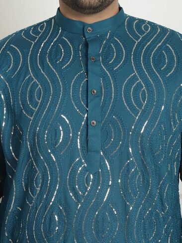 Sojanya PLUS (Since 1958) Men's Cotton Designer Long Kurta in Saudi Arabia