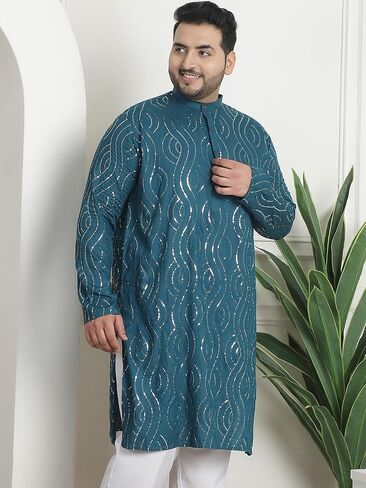 Sojanya PLUS (Since 1958) Men's Cotton Designer Long Kurta in Saudi Arabia