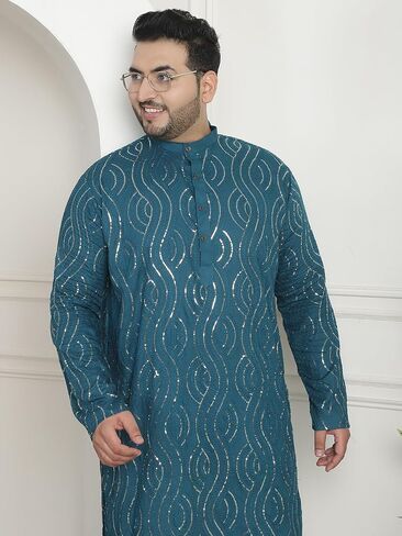 Sojanya PLUS (Since 1958) Men's Cotton Designer Long Kurta in Saudi Arabia