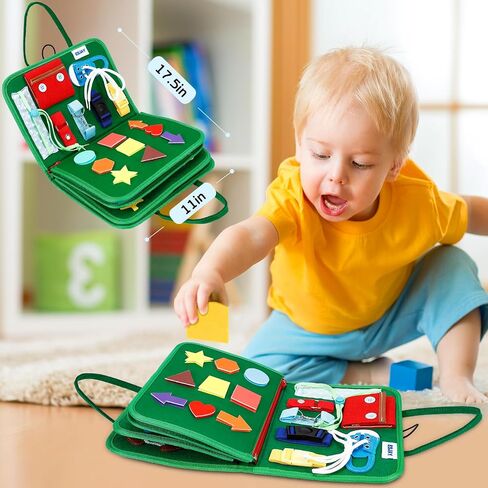 Esjay Busy Board for Toddlers, Montessori Toys to Learn Fine Motor Skill, Sensory Board, Toys Gifts for 1 2 3 4 Year Old Girls Boys, Toddler Learning Activities for Travel Airplane(Pink) in Saudi Arabia