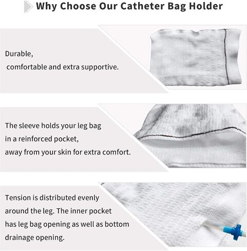 Urine Leg Bag Holder for Incontinence, Washable Fabric Urine Leg Sleeve for for Men or Women Wheelchairs Easy Walking-M in Saudi Arabia
