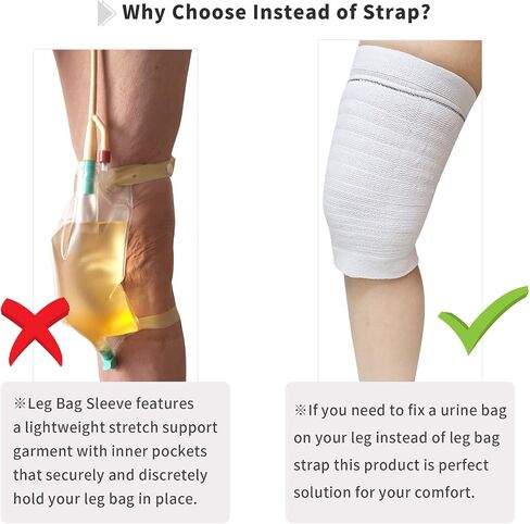 Urine Leg Bag Holder for Incontinence, Washable Fabric Urine Leg Sleeve for for Men or Women Wheelchairs Easy Walking-M in Saudi Arabia